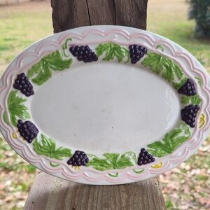 Small Vintage Grape Platter 60s And 70s SOME CRAZING Beautiful Vintage Platter